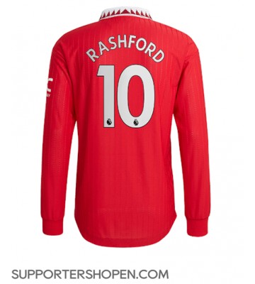 Manchester United Marcus Rashford #10 Hemma Matchtröja 2022-23 Långärmad